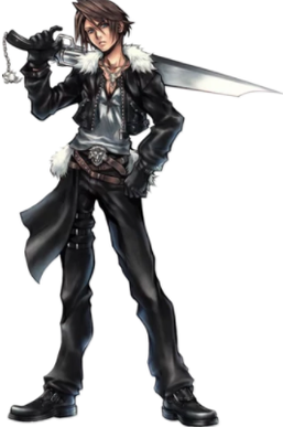 Concept art depicting Squall Leonhart from Final Fantasy 8.